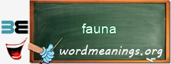 WordMeaning blackboard for fauna